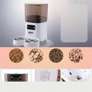 Distributeur automatique pour chien et chat avec caméra HD, réservoir 5L et bols inox amovibles