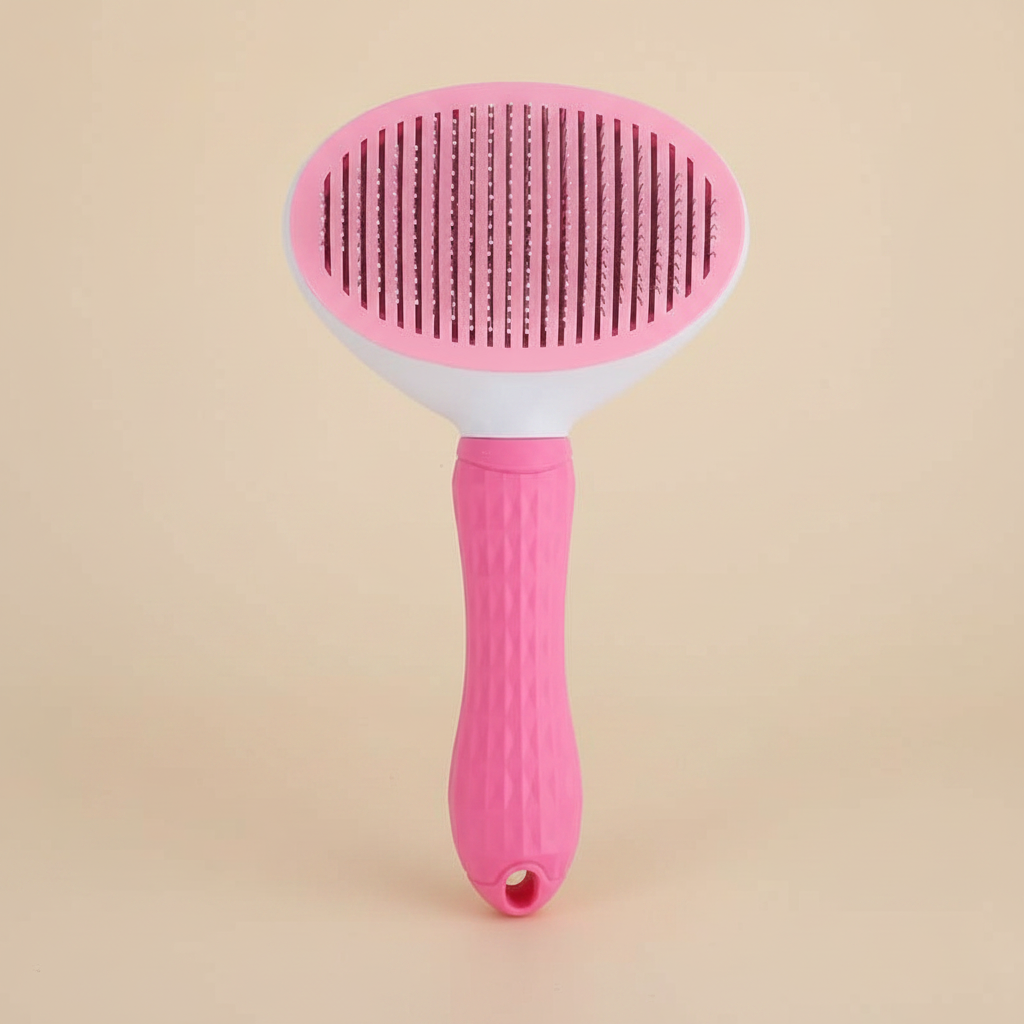 Brosse démêlante auto-nettoyante pour chien et chat